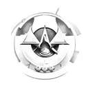 A pill bottle with the Assassin's Creed logo and PlayStation buttons as the cap tattoo design idea