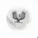 A phoenix rising from a billiard table tattoo design idea