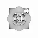 Intricate design of a question mark made up of interconnected puzzle pieces tattoo design idea