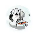 A beagle playing billiards with pharmaceutical symbols as balls tattoo design idea