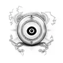 Combine the eight ball and the evil eye in a mystical design tattoo design idea