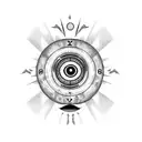 Combine the eight ball and the evil eye in a mystical design tattoo design idea