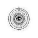 A pharmaceutical capsule with an evil eye pattern tattoo design idea