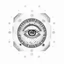 A pharmaceutical capsule with an evil eye pattern tattoo design idea