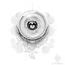 A pharmaceutical capsule with an evil eye pattern tattoo design idea