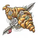 croissant tattoo design idea