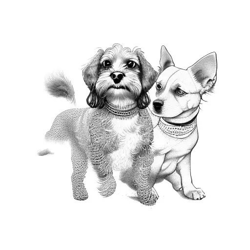 dog travel friends lover tattoo design idea