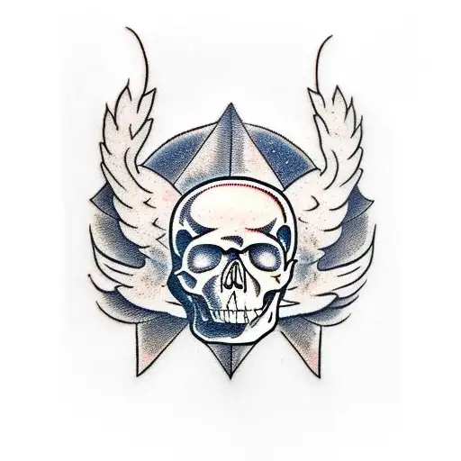 skull and eagle tattoo design idea