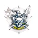 skull and eagle tattoo design idea