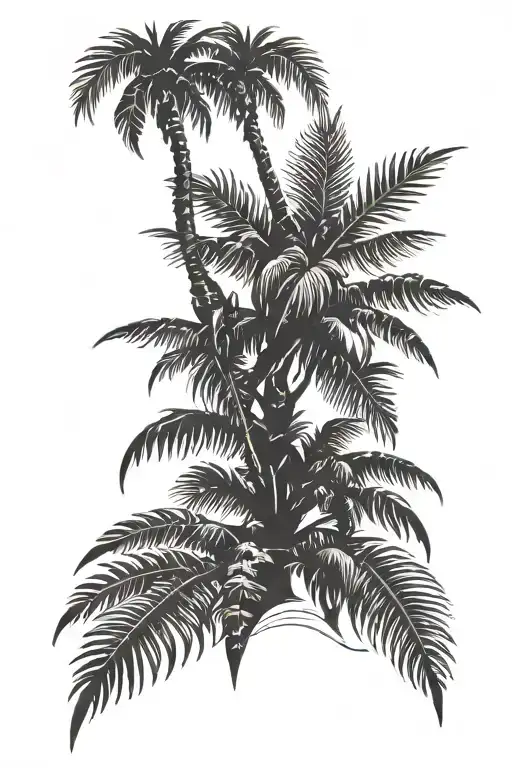 Palm, ancient magical symbol of victory tattoo design idea