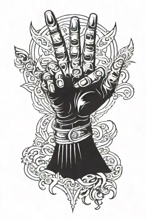 hand, ancient magical symbol of victory tattoo design idea