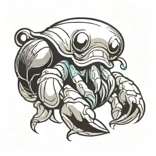 hermit crab cartoon version tattoo design idea