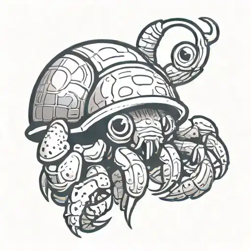hermit crab cartoon kawaii art tattoo tattoo design idea