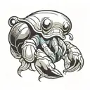 hermit crab cartoon version tattoo design idea
