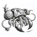 hermit crab cartoon version tattoo design idea