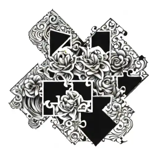 sister tattoos matching  puzzle tattoo design idea