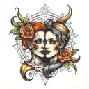 Gemini two faced scary tattoo design idea