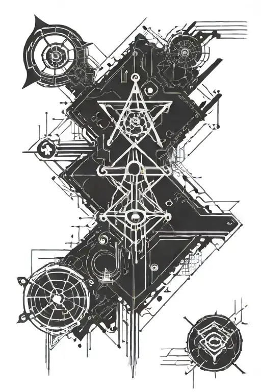 hermetic alchemical symbols tattoo design idea
