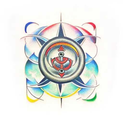 A kinesiology-themed tattoo featuring characters or symbols from Baldur's Gate 3 tattoo design idea