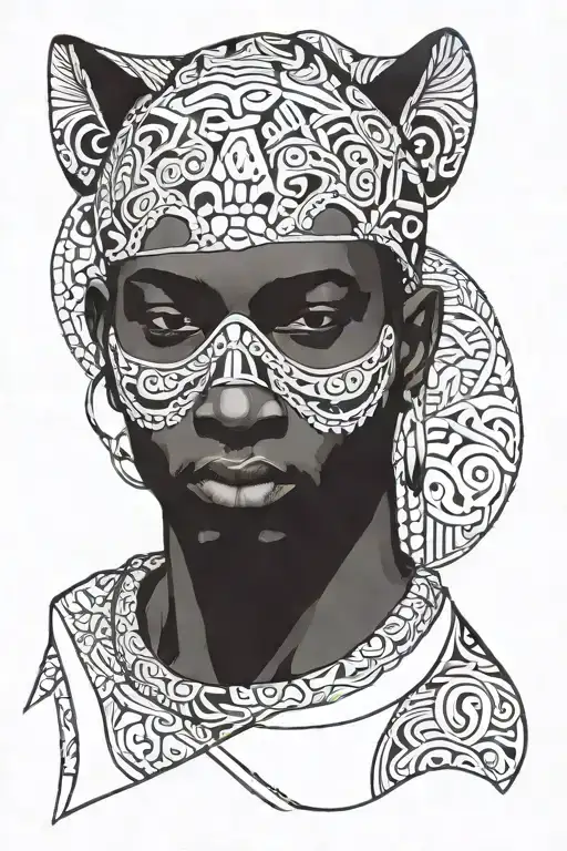 makima looking forward with his head tilted slightly to the side tattoo design idea