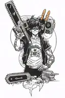makima chainsaw man tattoo design idea