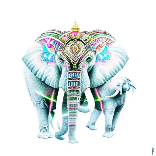 mandala elephant  tattoo design idea