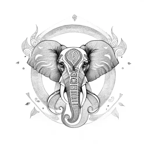 mandala elephant  tattoo design idea