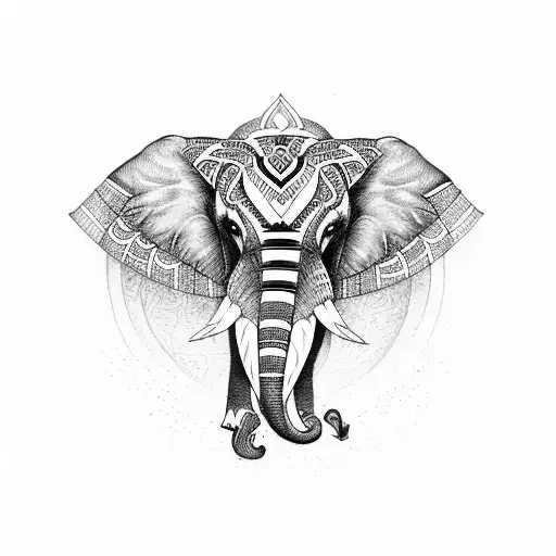mandala elephant  tattoo design idea