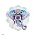 mandala elephant  tattoo design idea