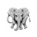 mandala elephant  tattoo design idea