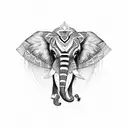 mandala elephant  tattoo design idea