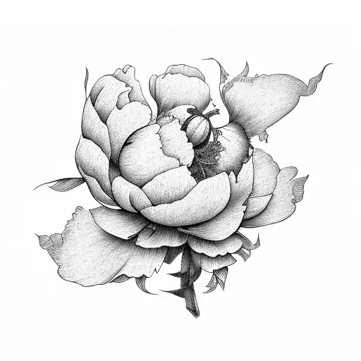 Peony tattoo design idea