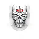 samurai warrior skull face tattoo design idea