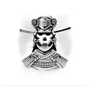 samurai warrior skull face tattoo design idea