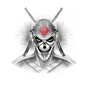 samurai warrior skull face tattoo design idea