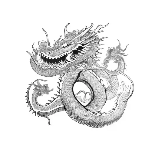 Ouroboros with a chinesse dragon tattoo design idea