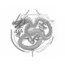 Ouroboros with a chinesse dragon tattoo design idea