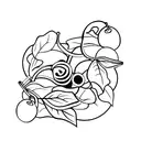 Grape vine wrapping around a keyhole tattoo design idea
