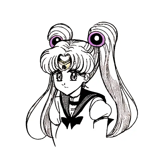 gothic sailor moon tattoo design idea