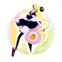gothic sailor moon tattoo design idea
