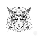 alt gothic sailor moon tattoo design idea