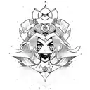 alt gothic sailor moon tattoo design idea