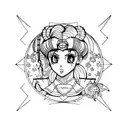 alt gothic sailor moon tattoo design idea