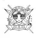 alt gothic sailor moon tattoo design idea