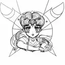 alt gothic sailor moon tattoo design idea