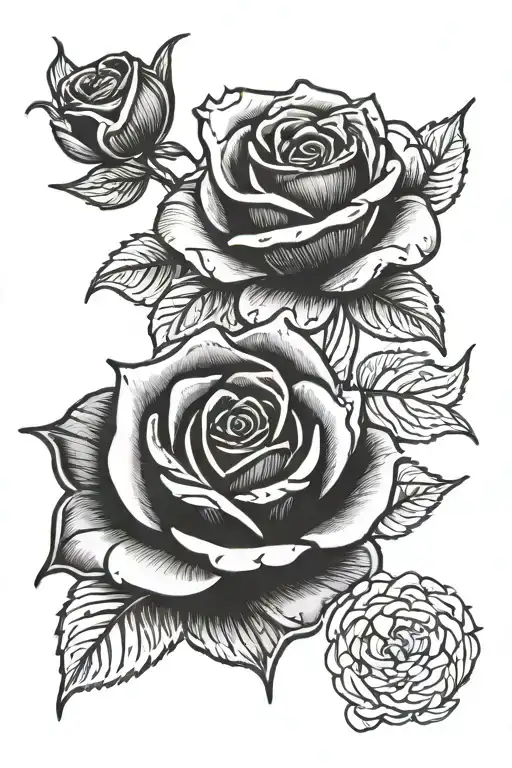 dollar rose tattoo design idea