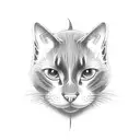 Black cat on moo  tattoo design idea