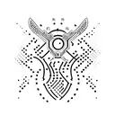 Radins name in binary code tattoo design idea