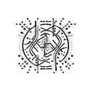 Radins name in binary code tattoo design idea