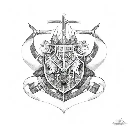 Lithuanian coat of arms with viking runes tattoo design idea